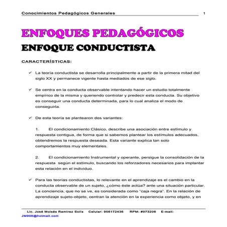 Conocimiento pedagogicos generales