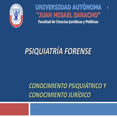 Conocimiento Psiquiátrico Vs. Conocimiento Jurídico