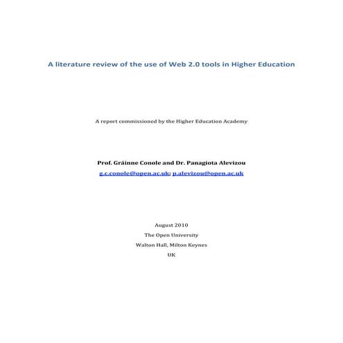 Conole alevizou 2010