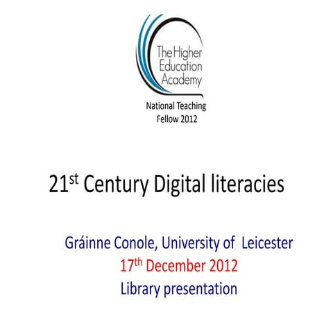 Conole digital literacies
