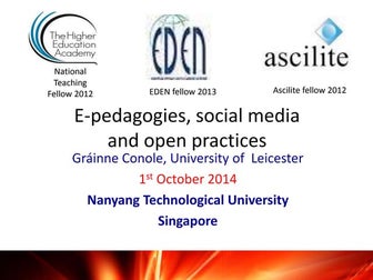 Conole ntu 1_oct epedagogies and social media