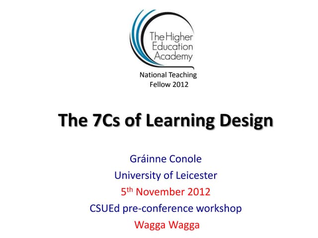 Conole workshop csu_ed_nov