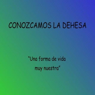 Conozcamos La Dehesa.