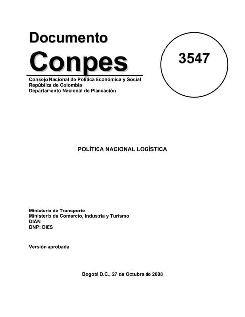 Conpes3547  Política