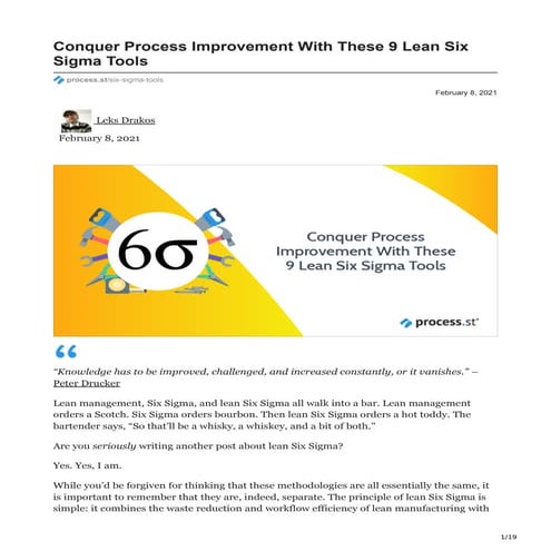 Conquer Process Improvement With These 9 Lean Six Sigma Tools