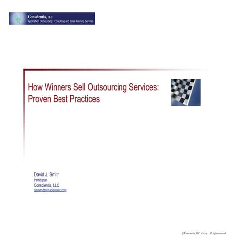 Conscientia    How Winners Sell Outsourcing Services