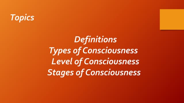 Consciousness In Psychology