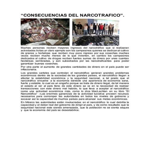 Consecuencias del narcotrafico