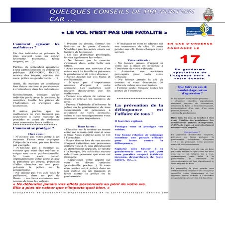 Conseils gendarmerie