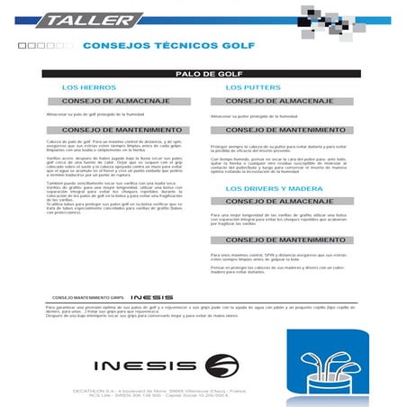 Consejos Técnicos  de Golf