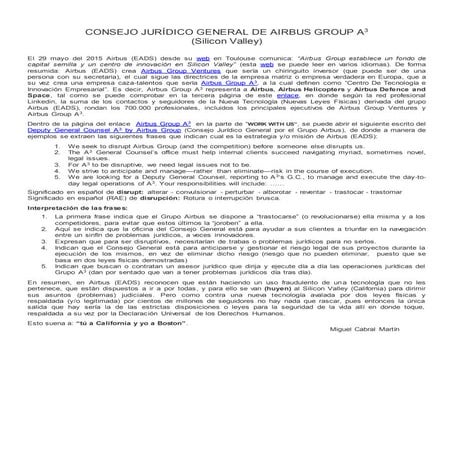 CONSEJO JURÍDICO GENERAL de AIRBUS GROUP A3 