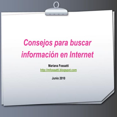 Consejos para buscar en internet 2010