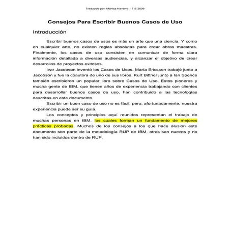 Consejos para escribir buenos casos de uso
