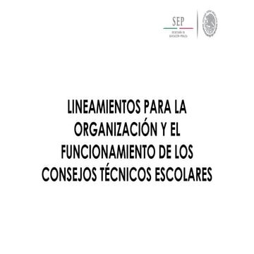 Lineamientos Consejos tecnicos escolares
