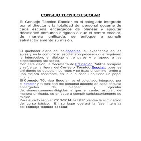 Consejo tecnico escolar