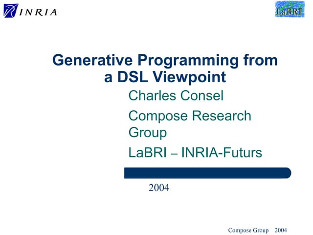 Generative Programming froma DSL Viewpoint