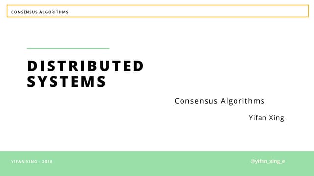 Consensus Algorithms