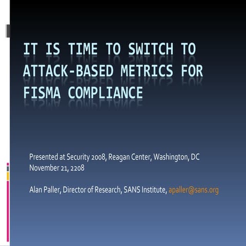 Consensus Audit Guidelines 2008