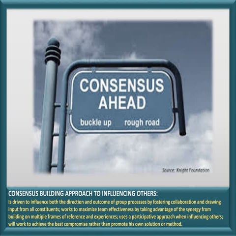 Competency Snapshot: Consensus building approach to influencing others