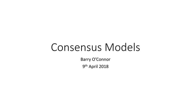 Consensus models April 2018