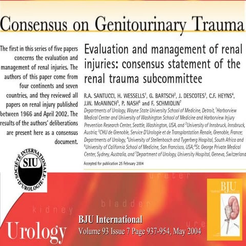 Consensus on GU Trauma