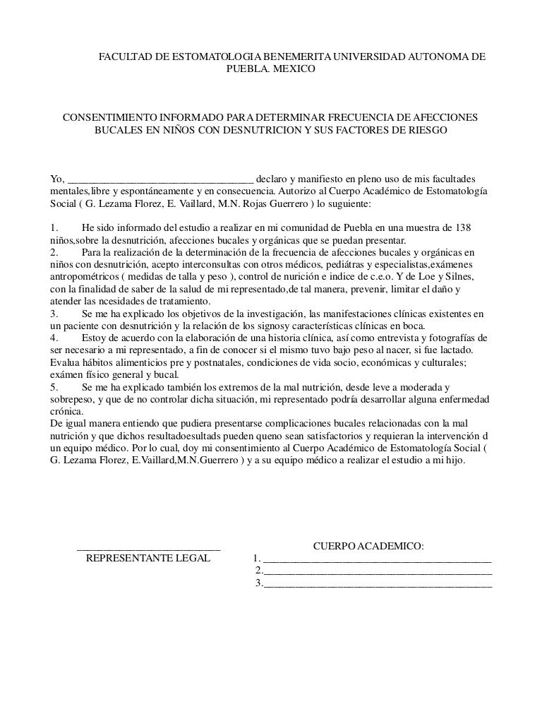 Consentimiento informado de puebla mexico