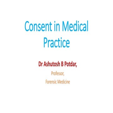 Consent in Medical Practice