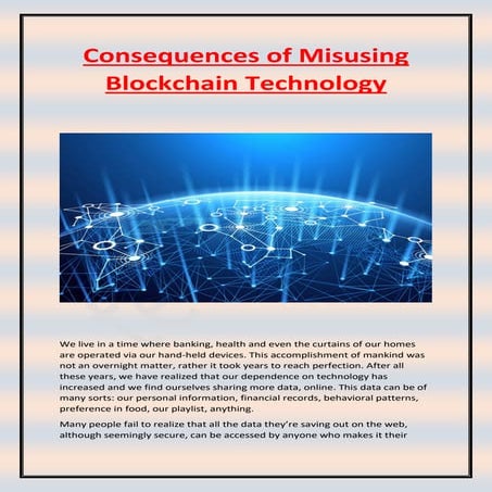 Consequences of Misusing Blockchain Technology.
