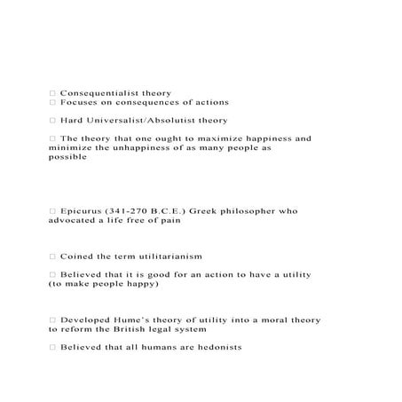  Consequentialist theory  Focuses on consequences of a.docx