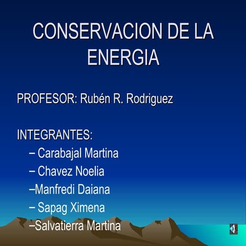 Conservacion De La Energia | PPT