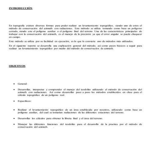 Conservacion del azimuth