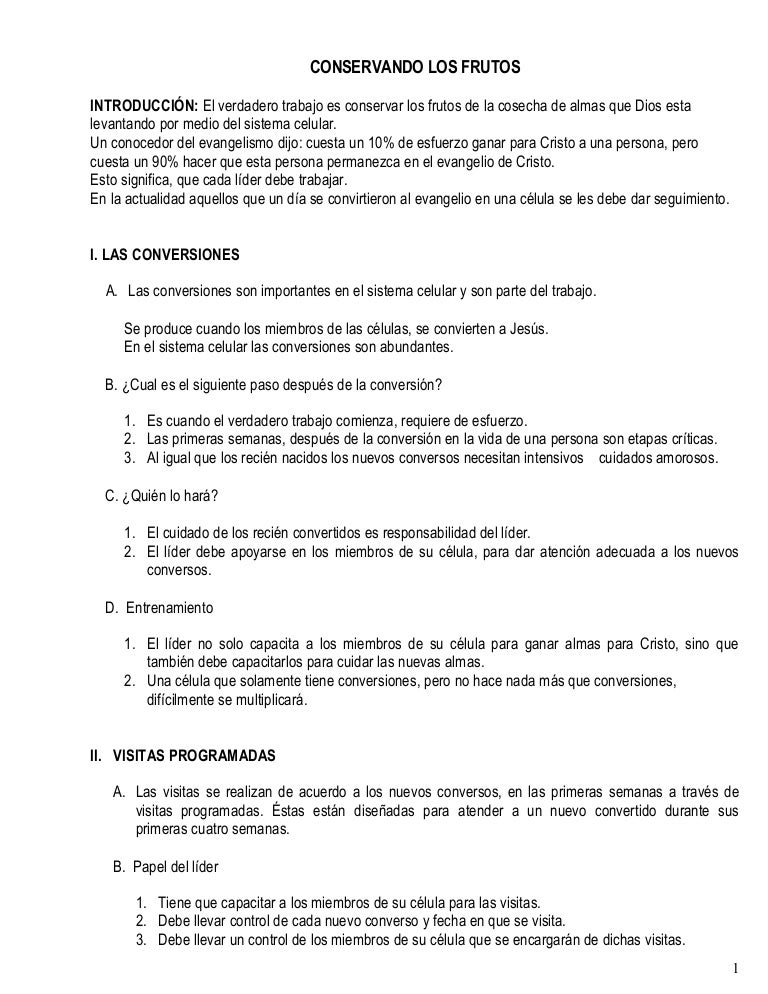 Conservando Los Frutos conservando los frutos