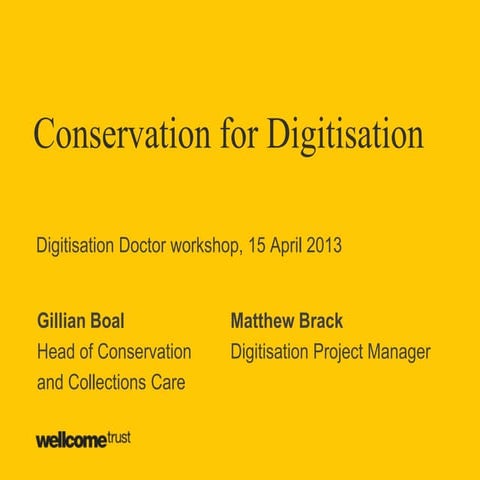 Conservation for Digitisation