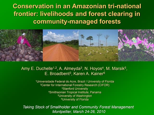 thumbnail of  Conservation in an Amazonian tri national frontier livelihoods and forest clearing in community-managed forests