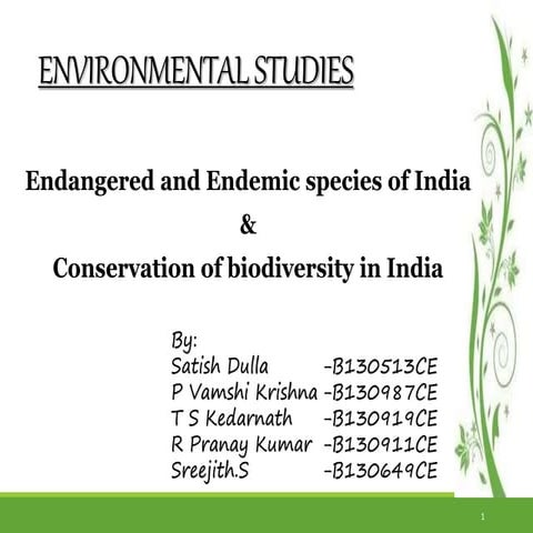 biodiversity and its conservation part 2 ecology | PPTX