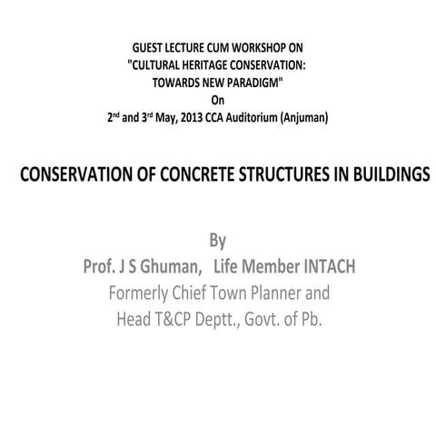 Conservation of Concrete Structure in Buildings | PPT