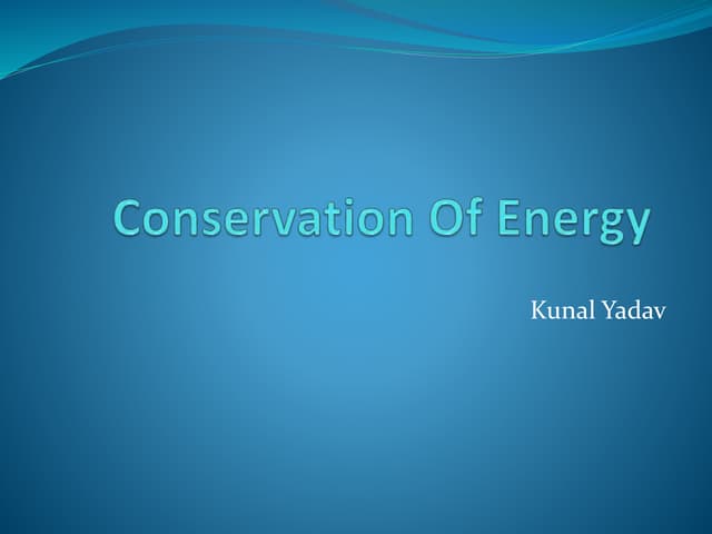 Conservation of energy