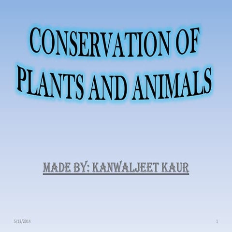 Conservation of plants & animals