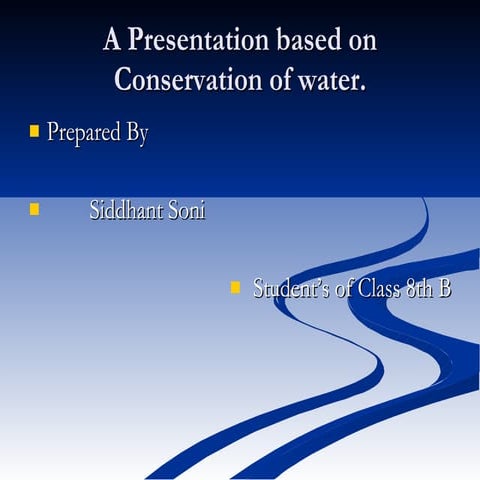 Conservation Of Water