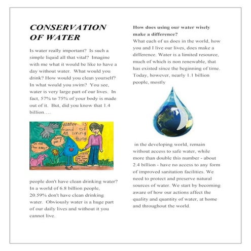 Conservation of water   copy
