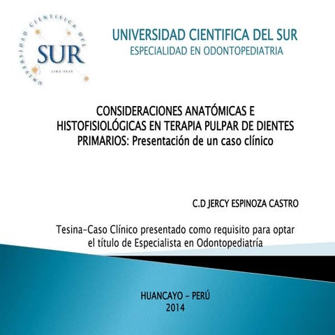 Consideraciones anatómicas e histofisiológicas en terapia pulpar de dientes p...