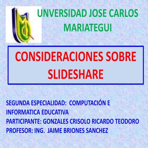 Consideraciones sobre slideshare