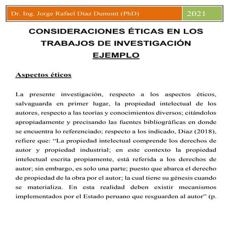 Consideraciones éticas en los trabajos de investigación actualizado 2021