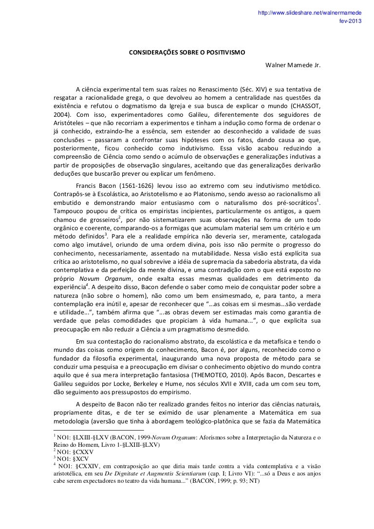Sobre O Positivismo Leia Atentamente As Afirmações A Seguir
