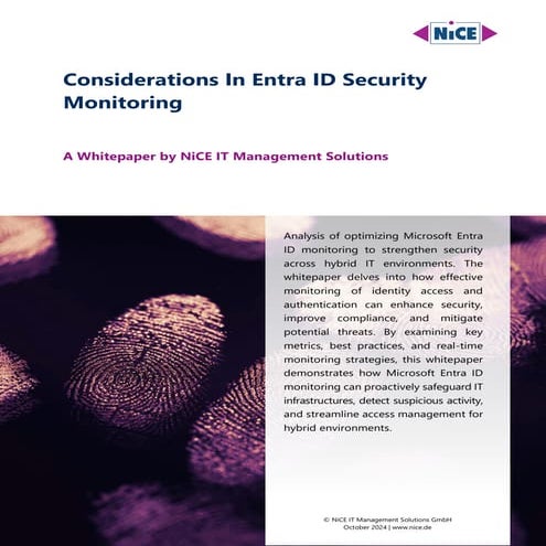 Considerations on Entra ID Security Monitoring