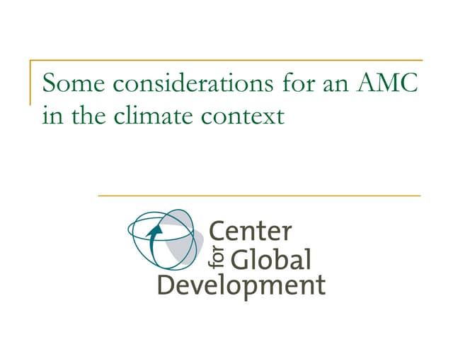 Advance Market Commitments for Climate Change