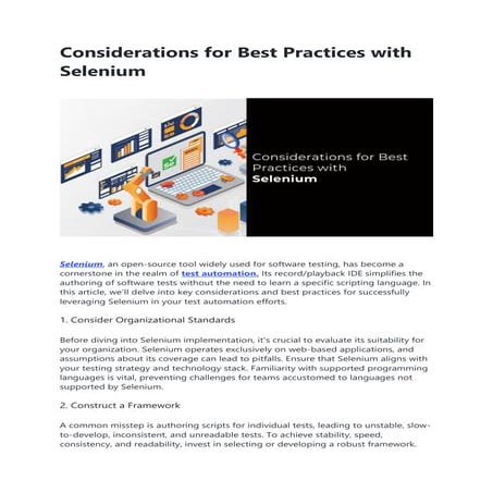 Considerations for Best Practices with Selenium.pdf | Programming ...