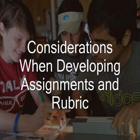 Considerations When Developing an Assignment & Rubric
