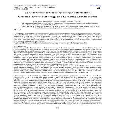 Consideration the causality between information communications technology and...