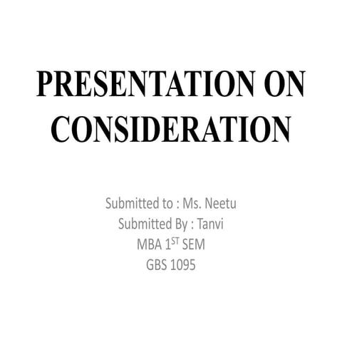Consideration